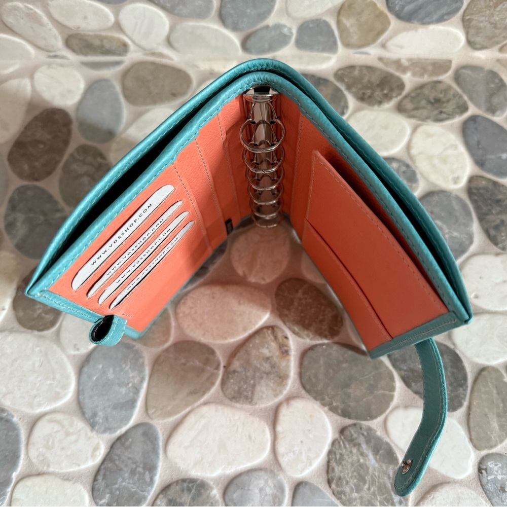 Van der Spek Custom Leather Pocket Rings Organizer, 16mm, Turchese and Peach - Picture 4 of 4